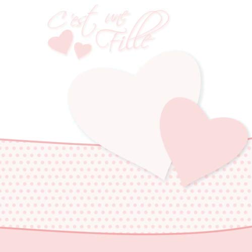 C'est une fille: Livre d’or de naissance pour fille | Baby Shower | Cœurs blanc et roses | 100 pages à remplir | Format 8,25" x 8,25" Photography