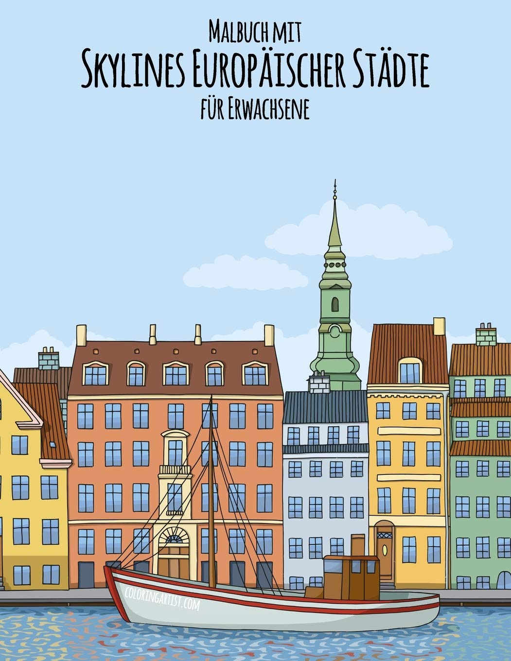 Malbuch mit Skylines Europäischer Städte für Erwachsene Architecture