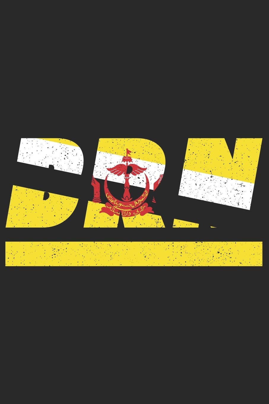 BRN: Brunei Notizbuch mit blanko 120 Seiten in weiß. Notizheft mit der Brunei Flagge Travel