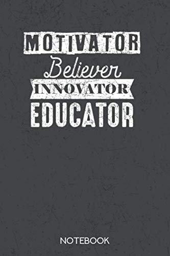motivator believer innovator educator: Notebook with 120 dotgrid pages in 6x9 inch format Books