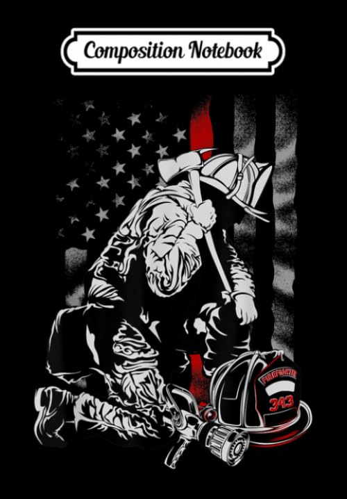 Composition Notebook: Fireman American Flag Thin Red Line Firefighter, Journal 6 x 9, 100 Page Blank Lined Paperback Journal/Notebook Contemporary literature