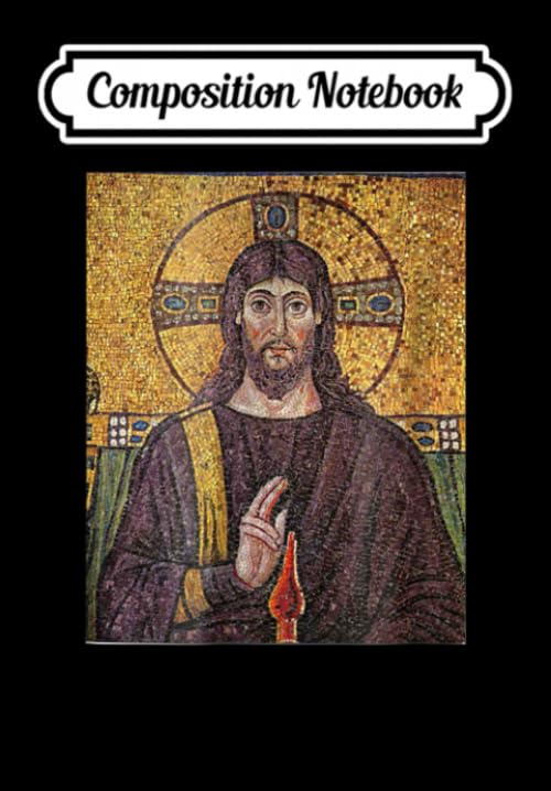 Composition Notebook: JESUS PAINTING Ancient Christ Mosaic Christian, Journal 6 x 9, 100 Page Blank Lined Paperback Journal/Notebook Contemporary literature
