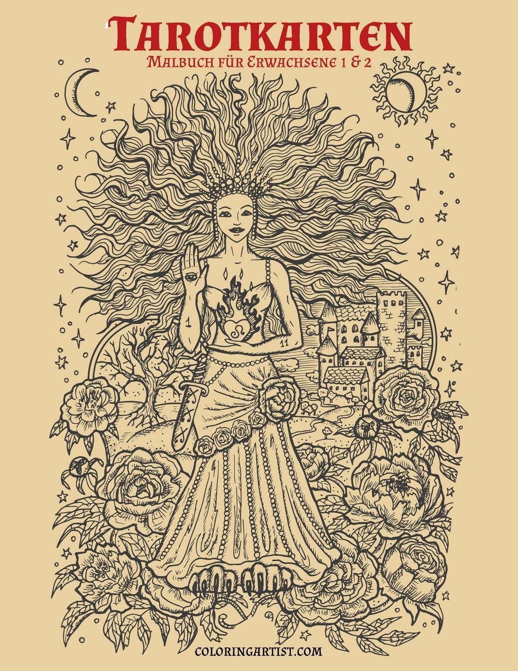 Tarotkarten-Malbuch für Erwachsene 1 & 2 Religion & Esotericism