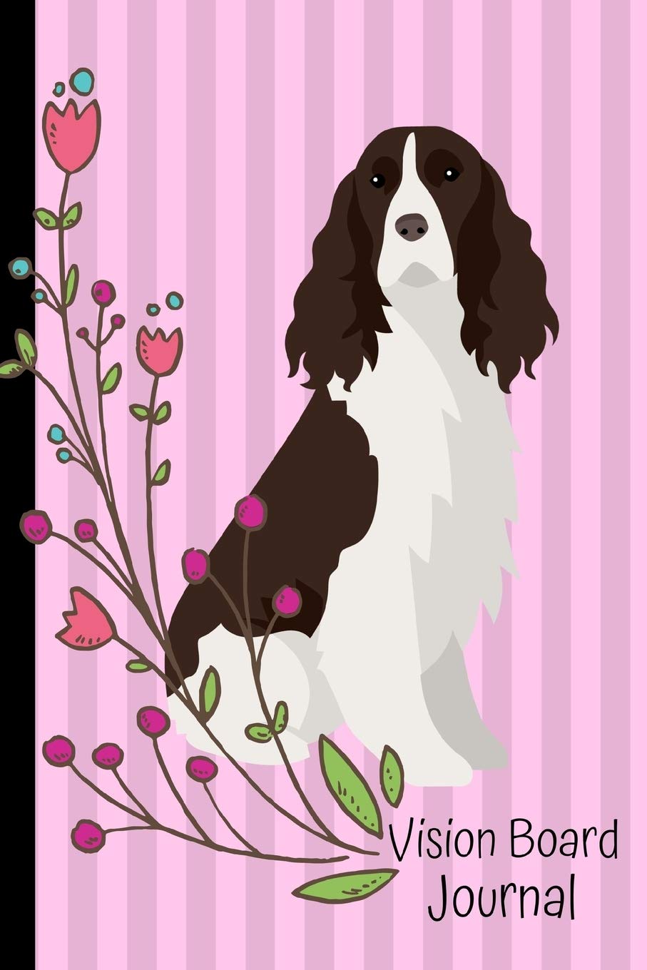 Vision Board Journal: 2020 Monthly Goal Planner Tracker Notebook English Springer Spaniel Dog Pink Cover Health, Nutrition & Fitness