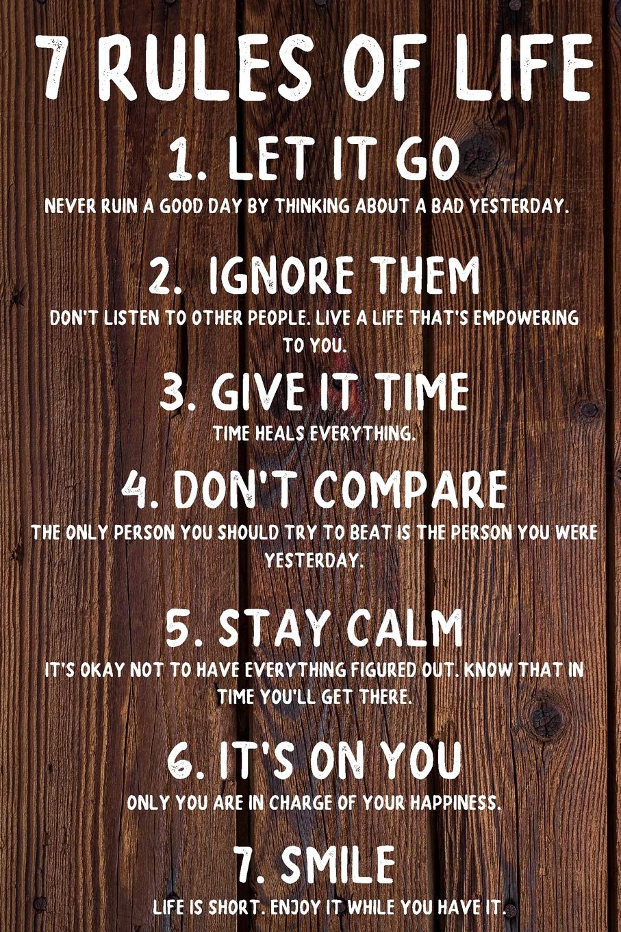 7 RULES OF LIFE: 7 Rules Of Life. Happy 65th Birthday Card Quote Journal / Notebook / Diary / Greetings / Appreciation Gift (6 x 9 - 110 Blank Lined Pages) Books