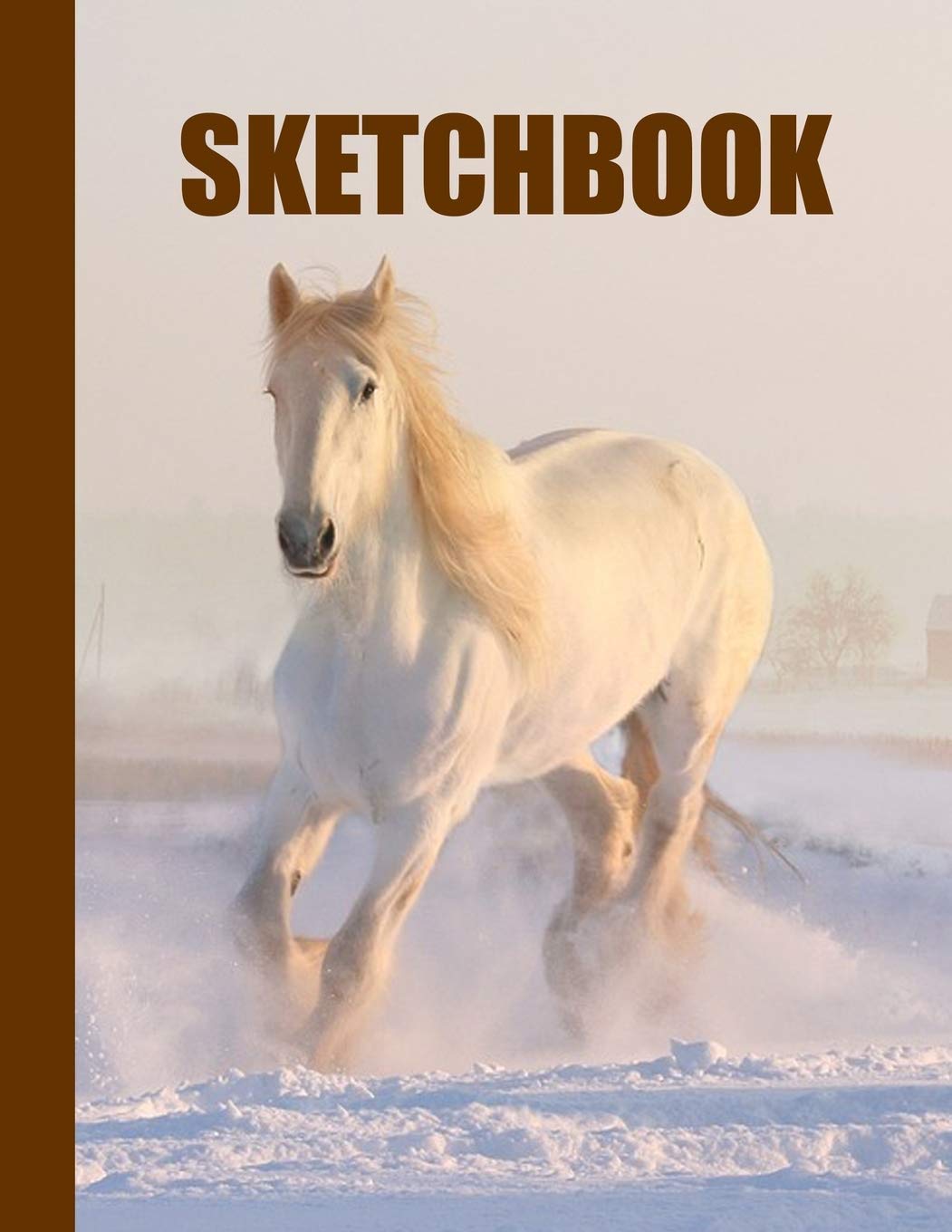 Sketchbook: Horse Cover Design | White Paper | 120 Blank Unlined Pages | 8.5" X 11" | Matte Finished Soft Cover Books