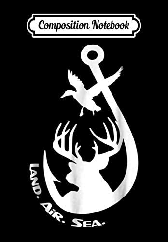 Composition Notebook: Awesome hunting and fishing tee! Deer, duck and fish hook!, Journal 6 x 9, 100 Page Blank Lined Paperback Journal/Notebook Contemporary literature