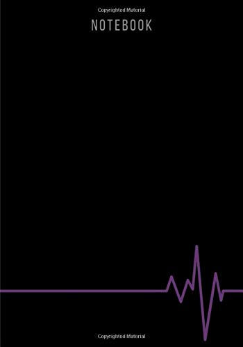 Notebook - classic - stylish – minimalist: black, violet line Cover | Business & Study: soft cover, picture of leather, blank, 110 Pages, 7 x 10 inches Learning & Reference