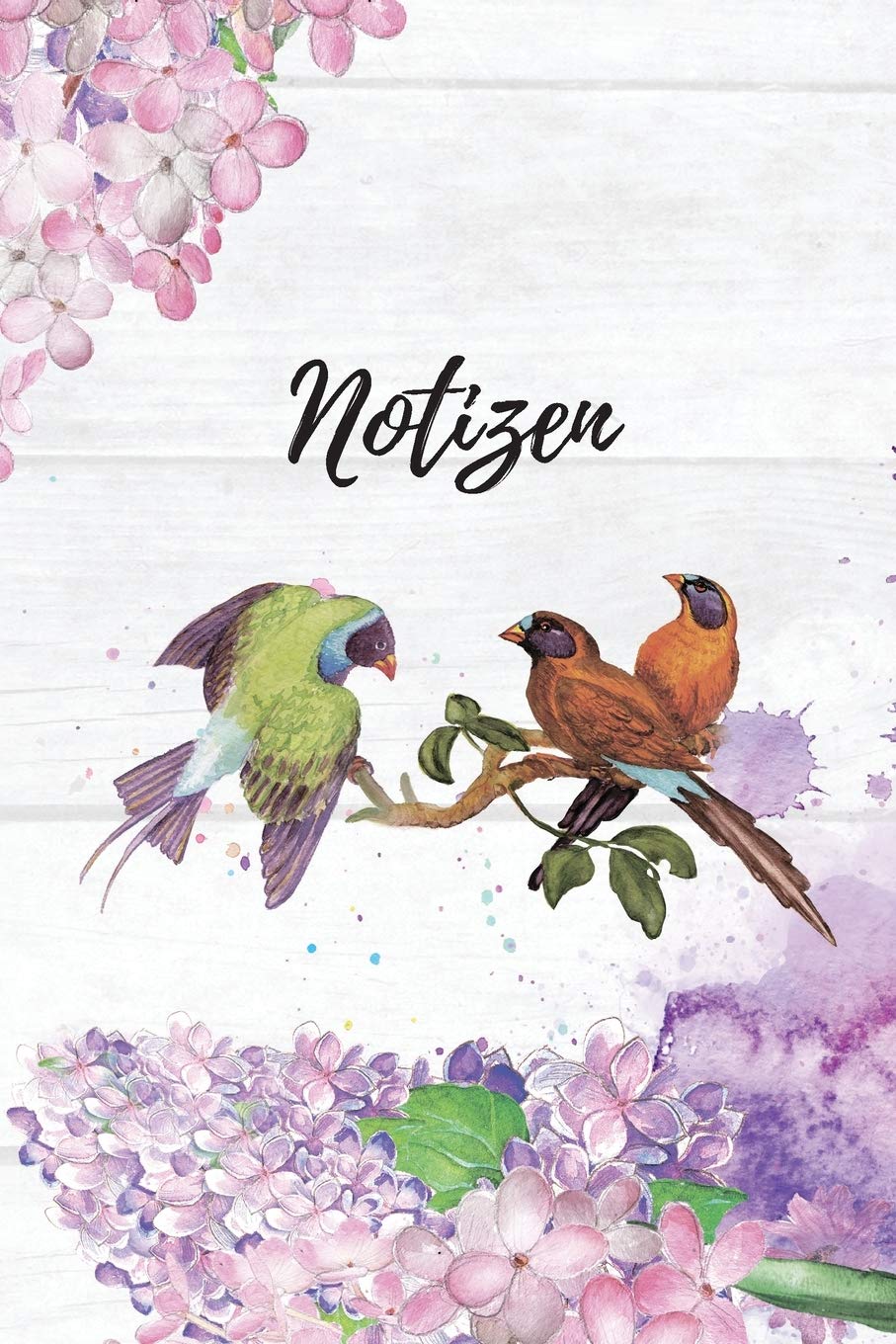Notizen: Blanko Violett Floral Vogel Design Heft für Aufzeichnungen Lettering Handschrift | Kreatives Geschenk für Kinder und Erwachsene | Frauen Männer Freundinnen und Kollegen Hobbies & Crafts