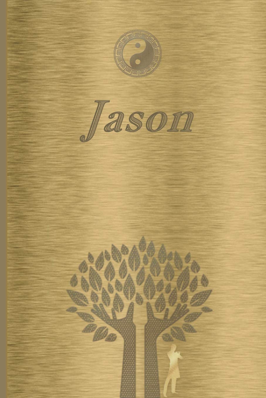 Jason: Personalized Name Journal/Notebook for Men - Masculine Metal-look Cover with Lined Writing Pages Lifestyle
