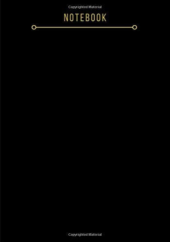 Notebook - classic - stylish – minimalist: black, gold small inscription + line Cover | Business & Study: soft cover, picture of leather, blank, 110 Pages, 7 x 10 inches Learning & Reference
