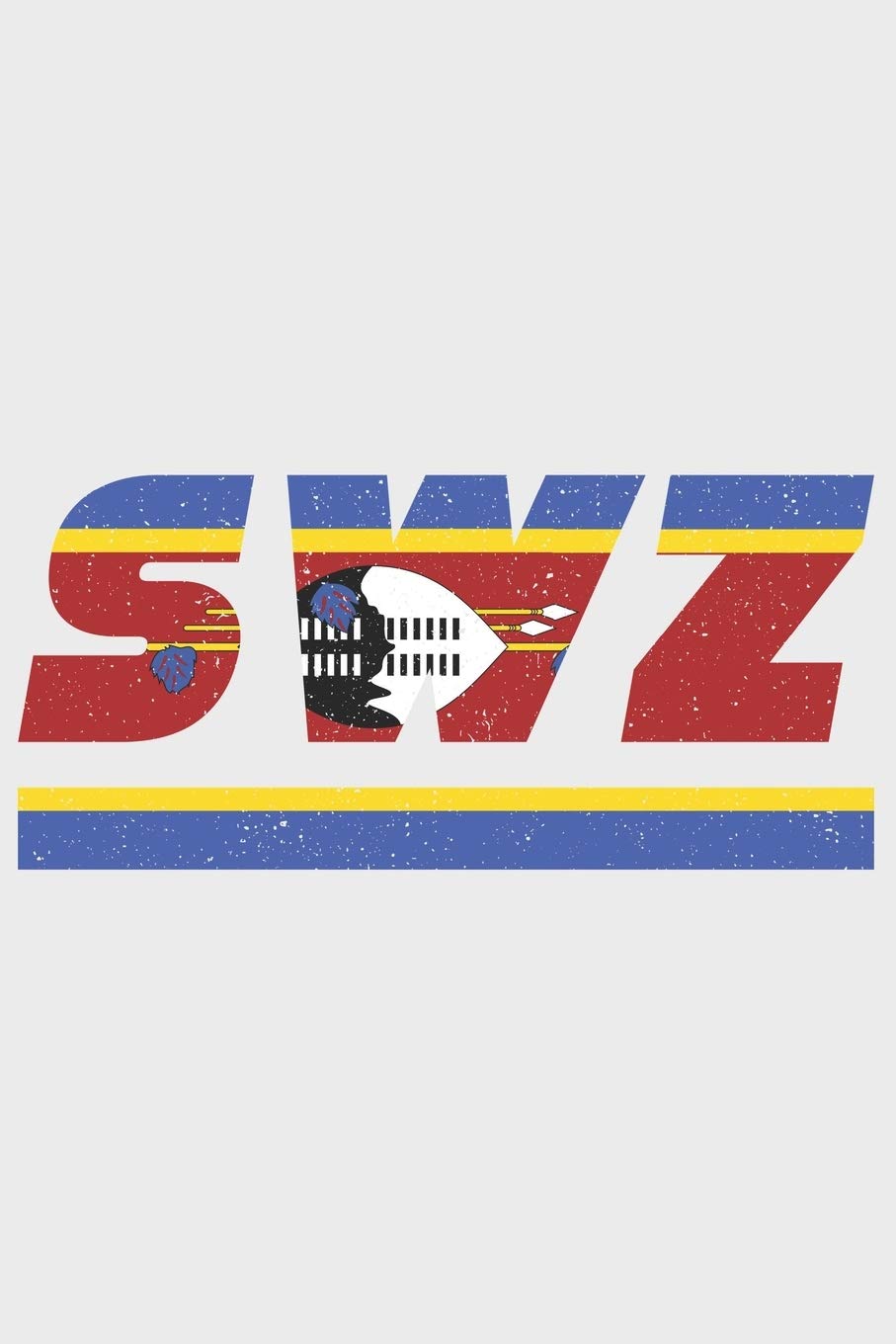 SWZ: Swasiland Notizbuch mit karo 120 Seiten in weiß. Notizheft mit der swasiländischen Flagge Travel