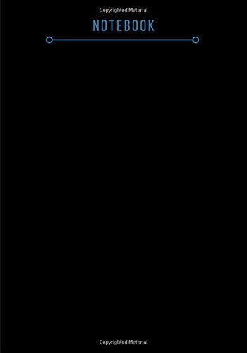 Notebook - classic - stylish – minimalist: black, blue small inscription + line Cover | Business & Study: soft cover, picture of leather, blank, 110 Pages, 7 x 10 inches Learning & Reference