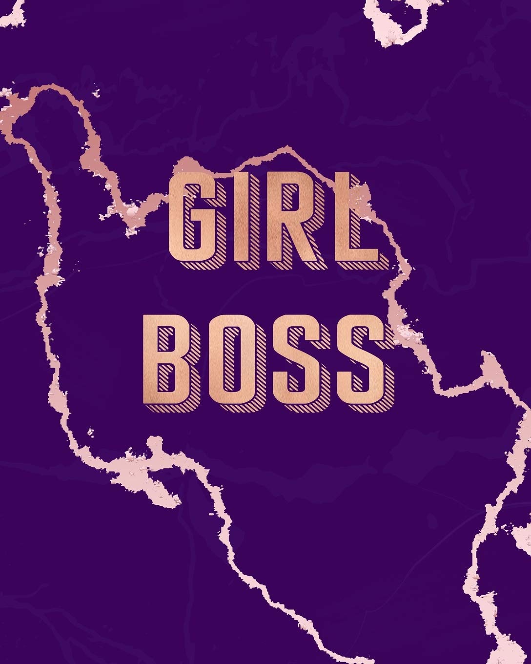 Girl Boss: Inspirational Quote Notebook, Lovely Purple Marble and Rose Gold | 8 x 10, 120 College Ruled Pages Lifestyle