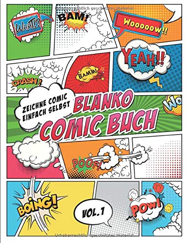 Blanko Comic Buch Zeichne Comic Einfach Selbst: Comicheft mit Leeren Rastern und Sprechblasen - tolles Geschenk für Kinder und Erwachsene, um Kreativität zu Verbessern Hobbies & Crafts