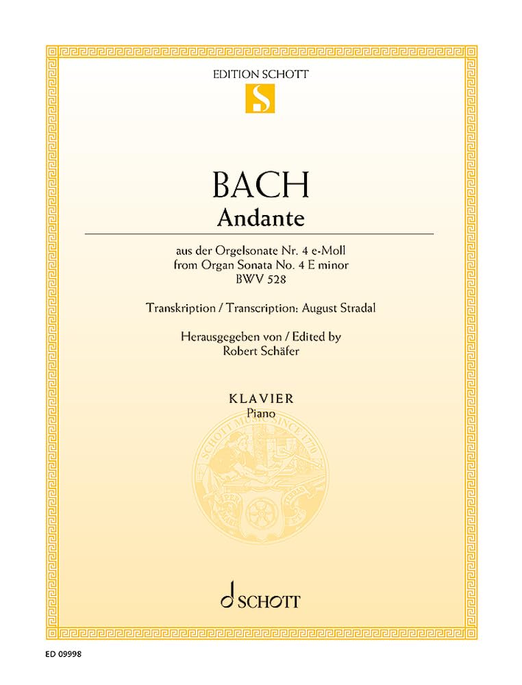 Andante from Organ Sonata No. 4 E Minor Bwv 528 for Piano Sheet Music
