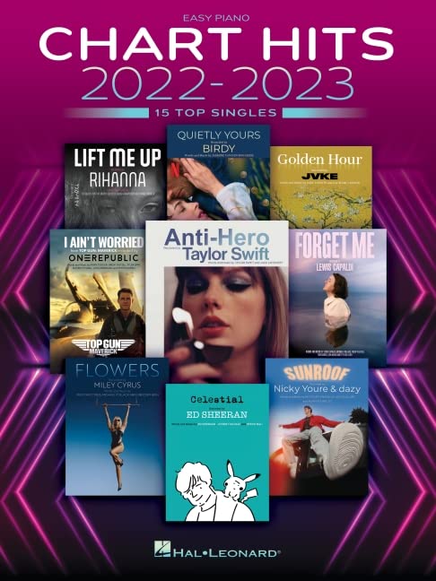 Chart Hits of 2022-2023: Easy Piano Songbook With Lyrics Sheet Music