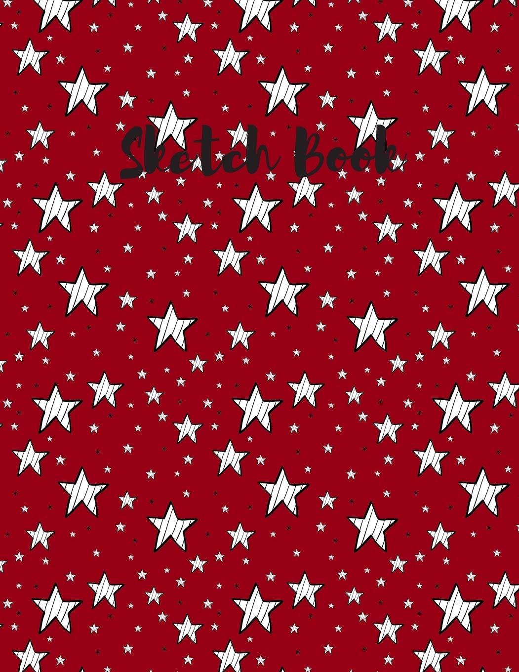 Sketch Book: with white stars and a red background on the cover of this Blank, Large 8.5"x 11" 100 page Personal Artist Sketchbook Scrapbook: for sketching, Creative doodling, and Drawing Film, Art & Culture