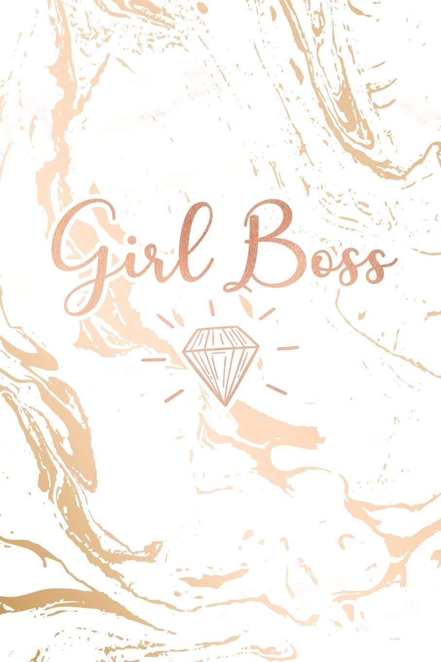 Girl Boss: Inspirational Quote Bullet Journal, Classic White Marble and Rose Gold | 6 x 9, 120 Dot Grid Pages Media & Communication