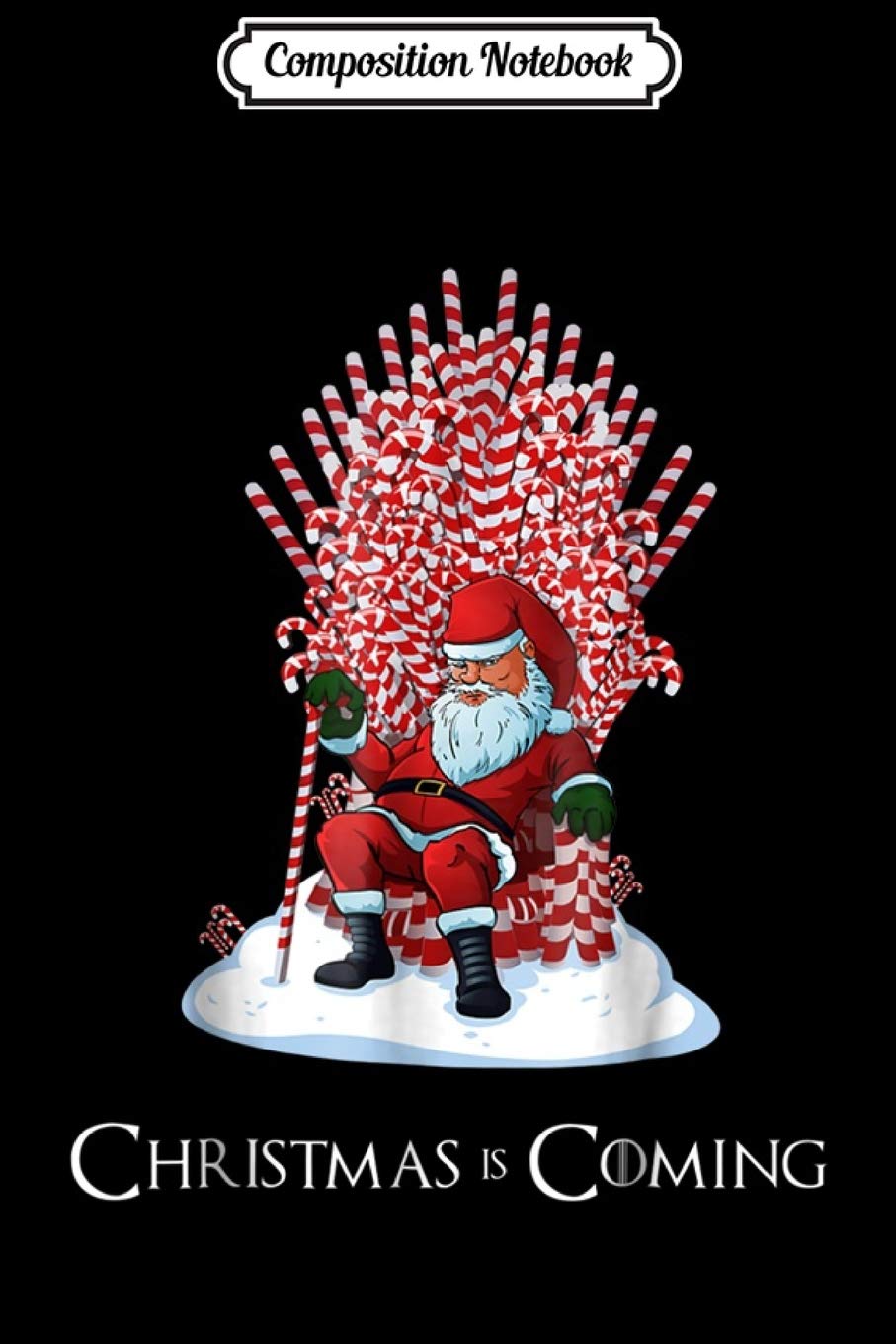Composition Notebook: Santa Candy Cane Throne Funny Christmas Journal/Notebook Blank Lined Ruled 6x9 100 Pages Manga