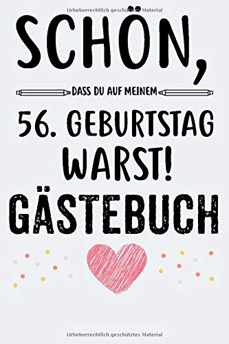56. Geburtstag Gästebuch: Für Frau und Mann Geschenk 56er Geburtstag Gästebuch zum Glückwünsche selber eintragen A5 120 Seiten Parents & Children