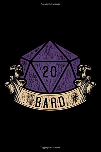 Dice Role Playing Game Notebook - BARD: Fantasy RPG Bullet Journal with 100 Quad Ruled Graph Paper Pages in 6” x 9” Inch - Composition Book Diary Notepad Leisure & Fun