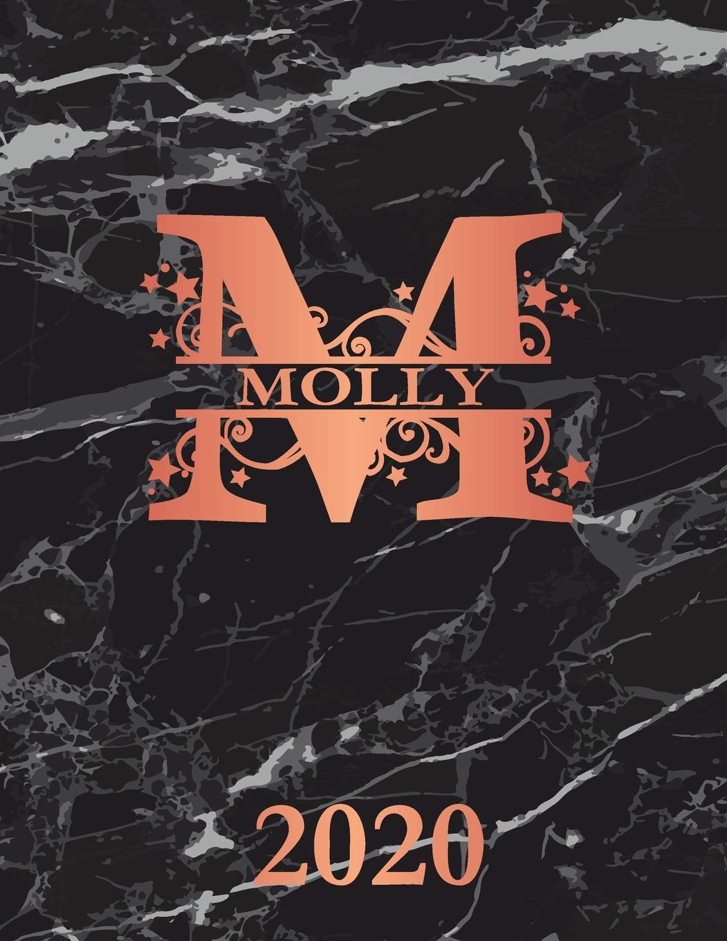 Molly: 2020. Personalized Name Weekly Planner 2020. Monogram Letter M Notebook Planner. Black Marble & Rose Gold Cover. Datebook Calendar Schedule Essays & Short Stories