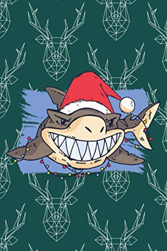 Lustiges Hai Weihnachts -Notizbuch Notizbuch Journal kariert Ca. A5 FORMAT - Notizblock für Schule und Arbeit. Weihnachtsgeschenk Thema ,Haifisch, ... - Ideal als Weihnachtsgeschenk oder Niko book