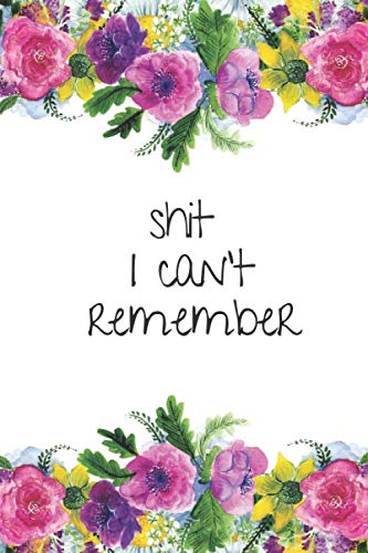 Shit I Can't Remember: Internet Password Journal, Password Log Book, Notebook For Passwords With 110 pages, 6 x 9 inches. book