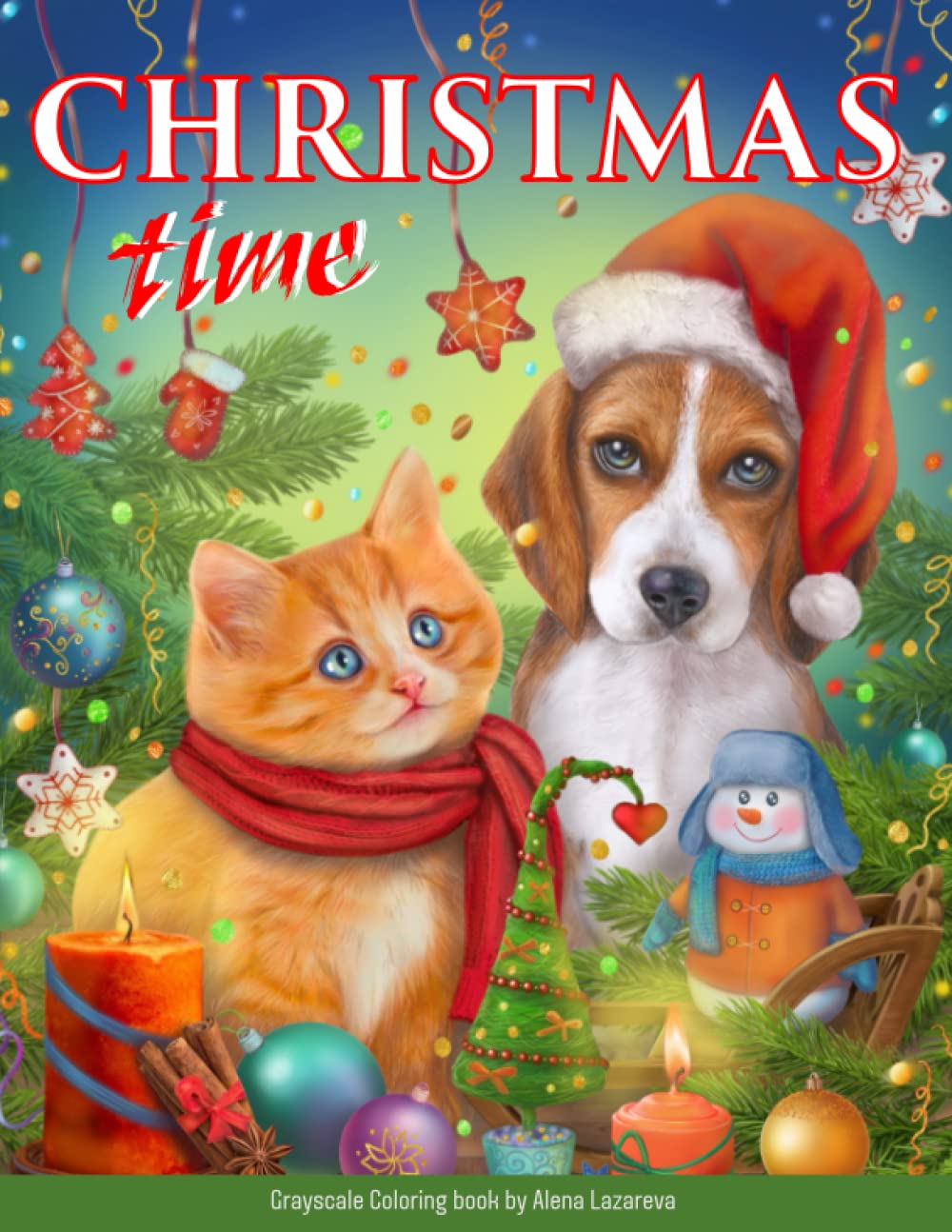 Christmas Time. Grayscale Coloring Book.: Adult Coloring Book. (Christmas Coloring books, Band 1) Hobbies & Crafts