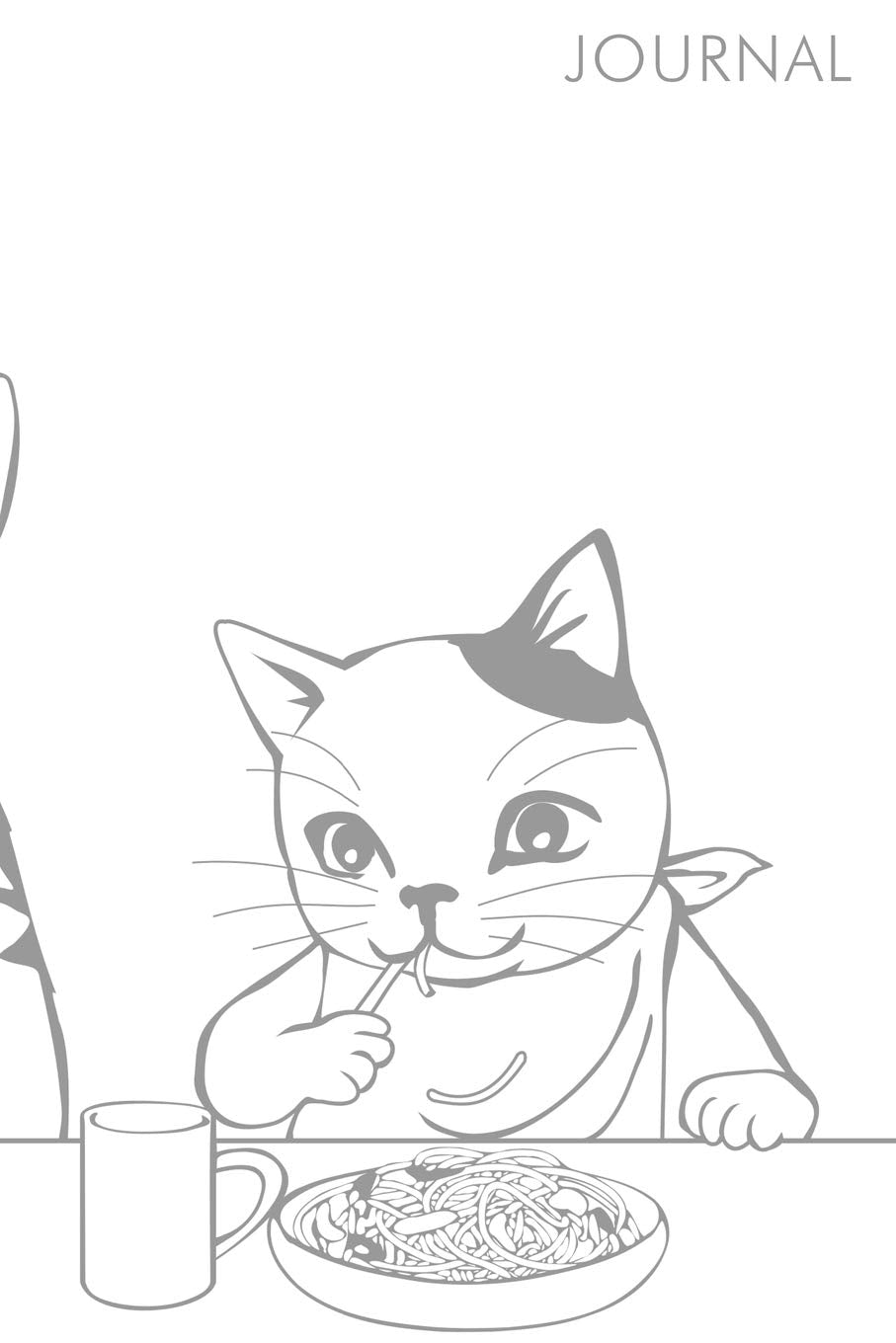 Journal: Cute Cat Eating Spaghetti, College Ruled Mathematics