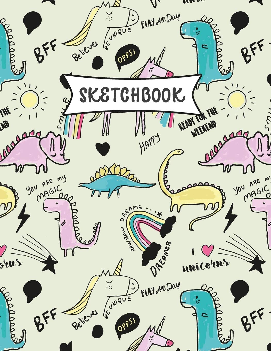 Sketchbook: Dinosaures dessin Carnet de croquis pour enfants | Pratique du dessin et du griffonnage | Livre de croquis amusant pour les tout-petits | Grandes pages blancs (21.59 x 27.94 cm) Manga