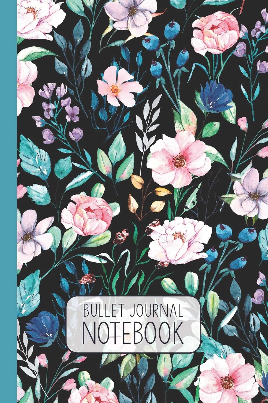 Bullet Journal: "Summer Meadow on Black" Dotted Grid Notebook with 110 Numbered Pages (6x9 inches) Film, Art & Culture