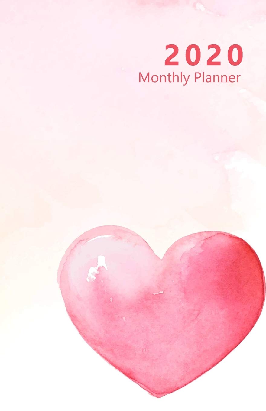 2020 Monthly Planner: Portable. Month on 2 pages followed by six Notes pages. Monthly layout Includes To-do section. 8.5"x 5.5". Fits in purse. (Half ... heart, pink, red design. Soft matte cover). Business, Finance & Career