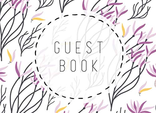 Guest Book: Weddings, Birthdays, Baby Showers, Funeral, Retirement, Guest Room, All Occasion Sign-In Book | Lavender Flowers Learning & Reference