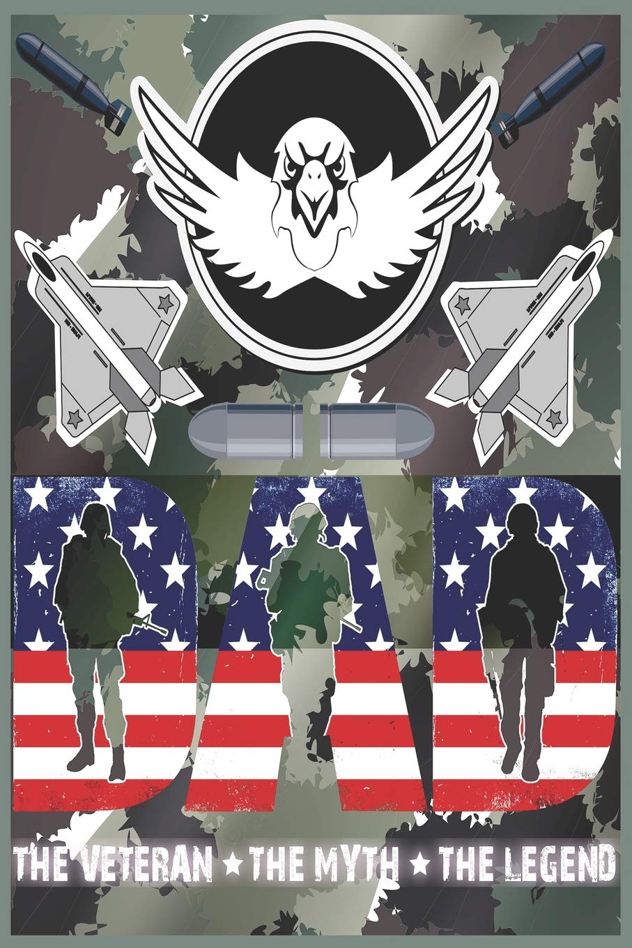 Veteran DAD Notebook: Armed Forces tactical pocket notebook with Army, Marine Corps, Navy, Air Force, and Coast Guard Terms for US Military War Veterans, Soft Cover Contemporary literature