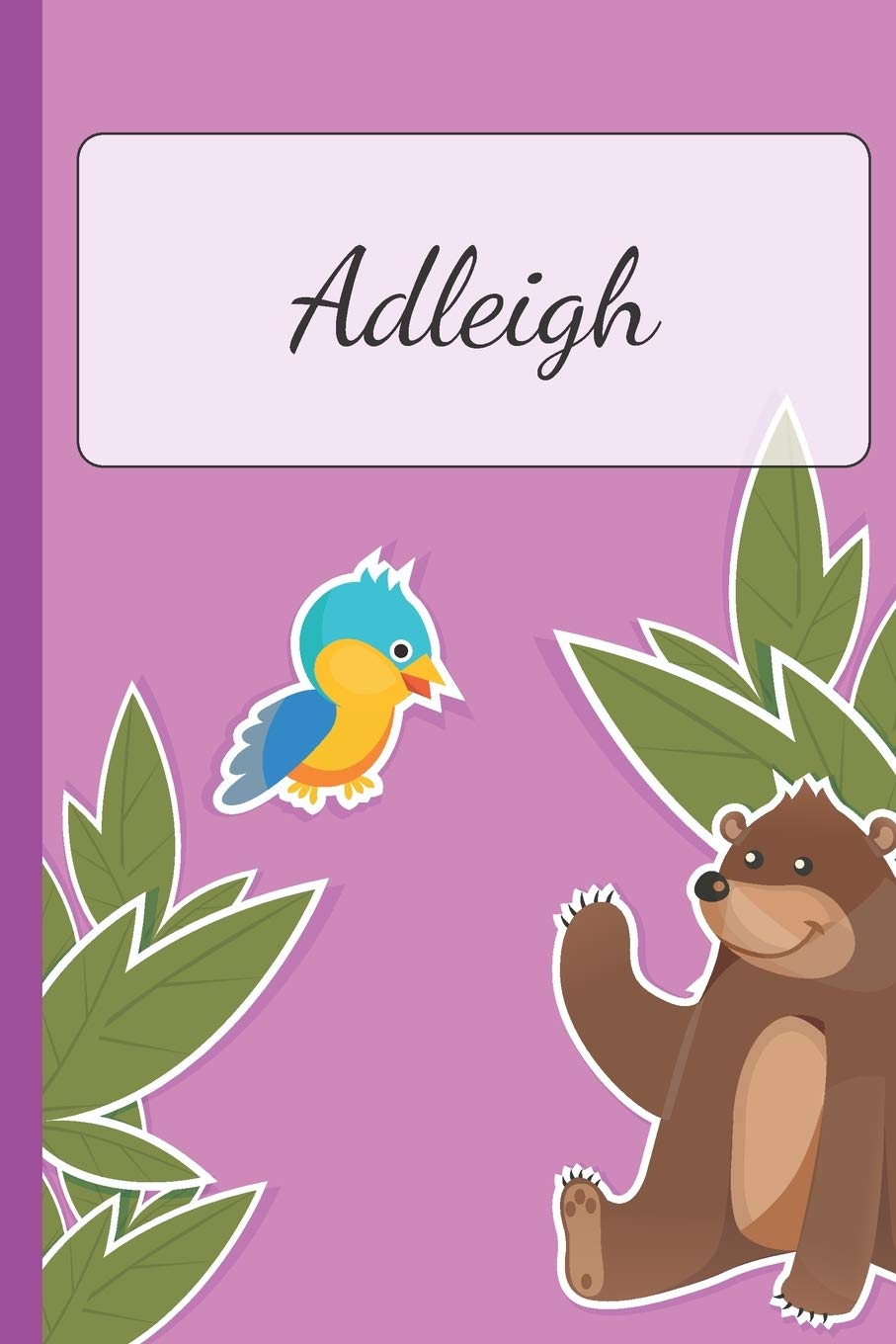 Adleigh: Personalized Name Notebook for Girls | Custemized with 110 Dot Grid Pages | A custom Journal as a Gift for your Daughter or Wife | Perfect as ... or Birthday Present | Cute Girl Diary Non-fiction