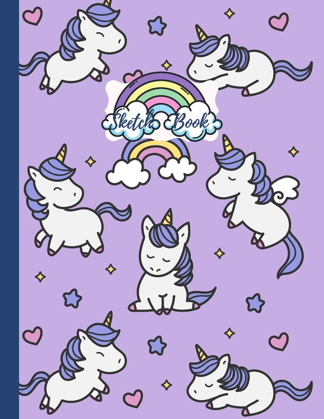 Sketch Book: Cute Unicorn Kawaii Sketchbook for Girls and Boys 110 Blank Large White Paper for Drawing Doodling & Sketching (Sketch Books For Kids) Books