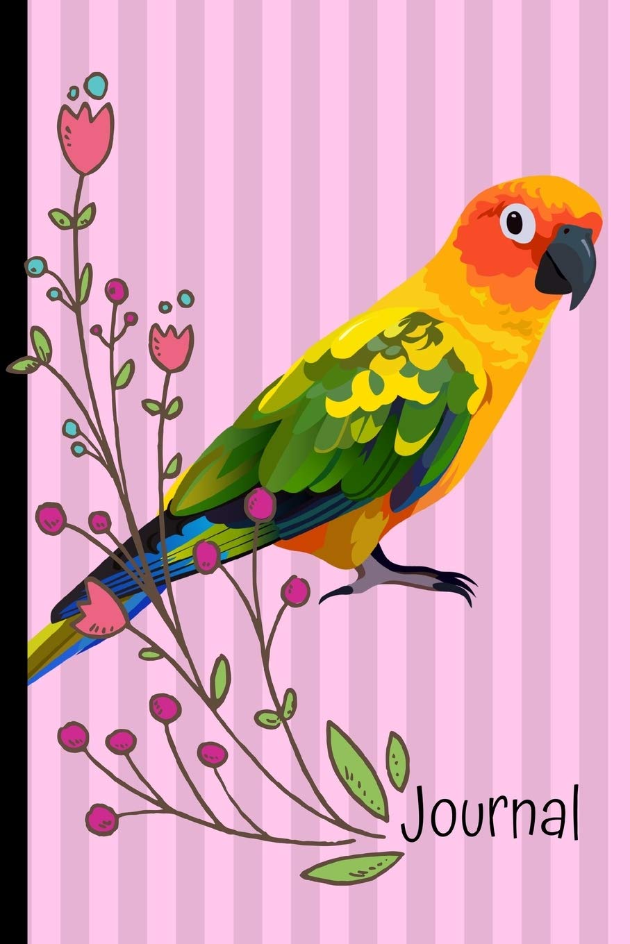 Journal: Sun Conure Bird Pink Journal Lined Blank Paper Diary Pets