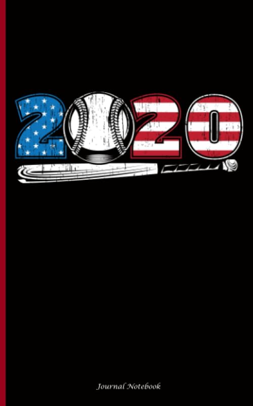 Patriotic USA Baseball Journal Notebook: Red, White and Blue Ball and Bat Design, DIY Writing Diary Note Book, Small - Travel Size Self-help