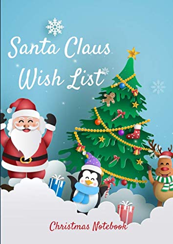 Santa Claus wish list - Christmas notebook: Letter to Santa Claus, Santa wish list | 8.27 x 11.69 inches | 101 high quality pages | Paperback | Lined ... with Santa Claus on clouds with tree Religion & Esotericism