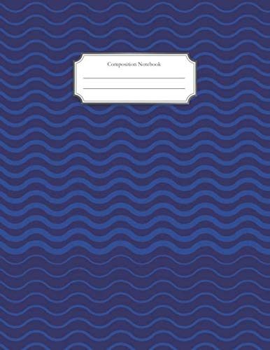 Composition Notebook: College Ruled | Zen Japanese Pattern Design Waves Current| Cobalt Blue | 120 pages | Acid Free White Paper | Large Letter Size 8.5" X 11" Film, Art & Culture