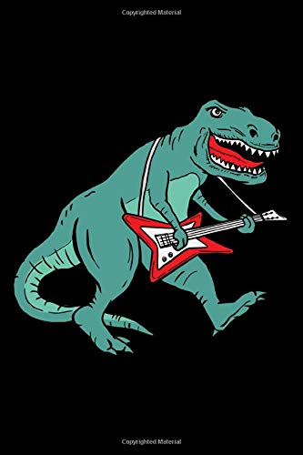 T-Rex with E-Guitar Notebook - Dino Guitarist Tyrannosaurus Rex: Musician Musical Instrument Bullet Journal with 100 Unruled Plain Blank Paper Pages in 6” x 9” Inch - Composition Book Diary Notepad Pop culture