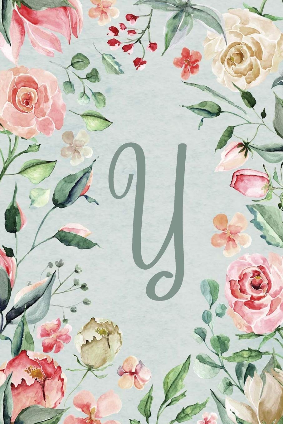 Notebook 6”x9” Lined, Letter/Initial Y, Teal Pink Floral Design (Notebook 6”x9” Alphabet Series – Letter Y, Teal Pink Floral Design, Band 25) Social Sciences