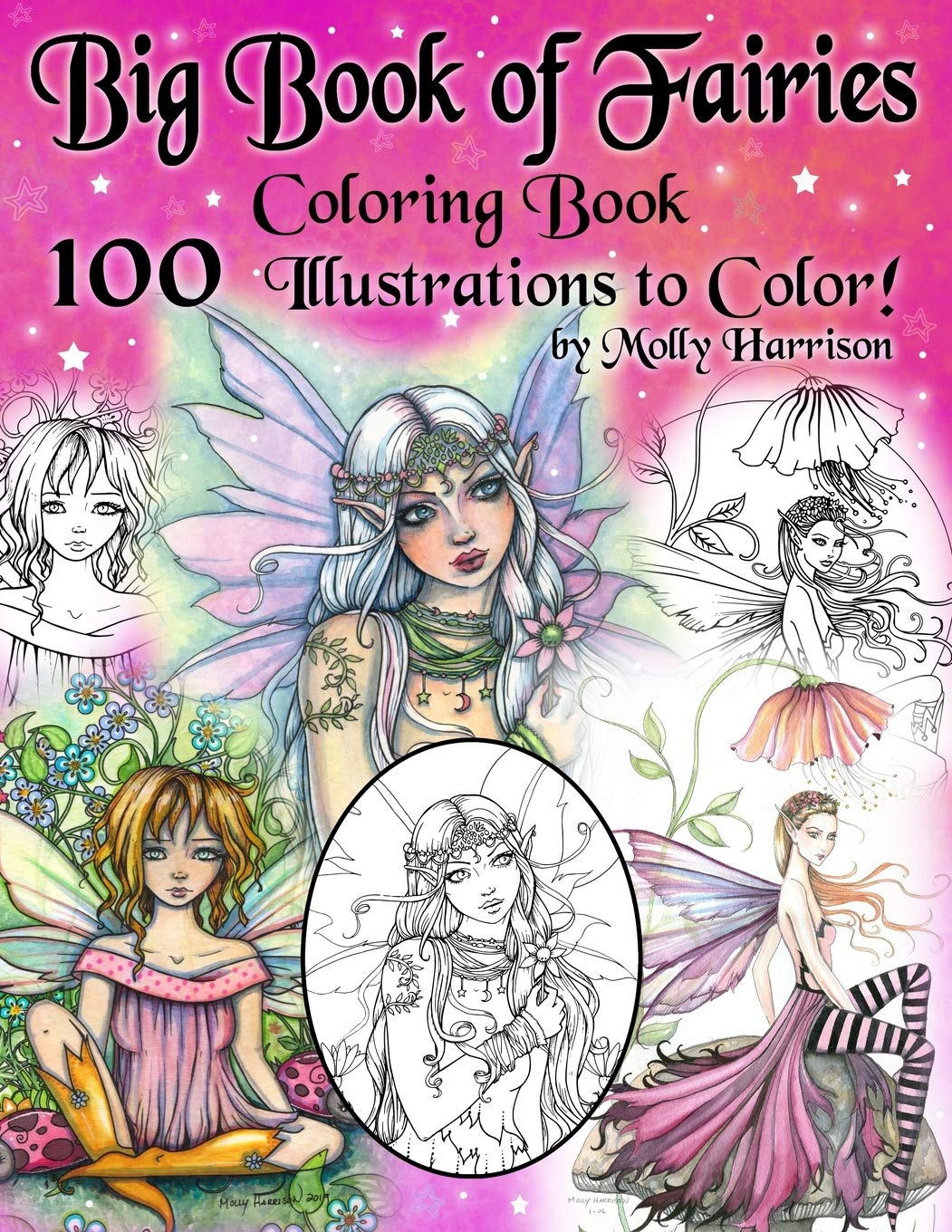 Big Book of Fairies Coloring Book - 100 Pages of Flower Fairies, Celestial Fairies, and Fairies with their Companions: 100 Line Art Illustrations to ... from prior books compiled into one BIG BOOK! Hobbies & Crafts