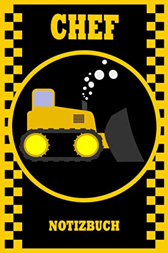 Notizbuch Chef Baustelle A5 120 Seiten kariert: Schreibblock Vorarbeiter Bauleiter Bau Baumaschinen Geschenkidee Kinder Herrentag Books