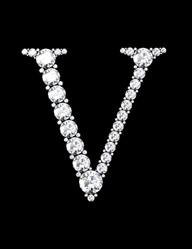 V: Monogram Initial Letter V Diamond Notebook For Women And Girls Hobbies & Crafts