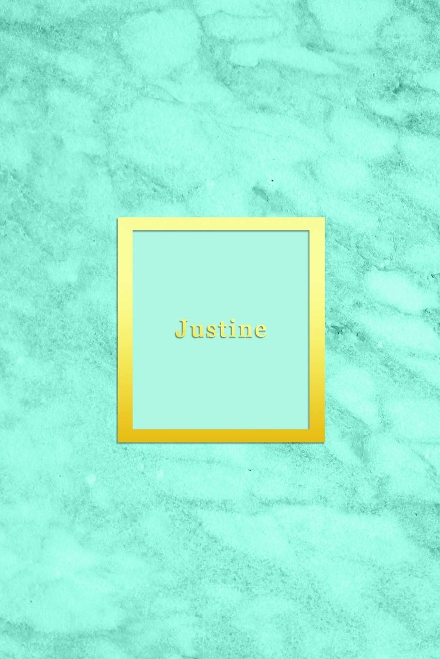 Justine: Custom dot grid diary for girls | Cute and sweet personalised gold and marble diaries for women | Sentimental keepsakenote book journal | Bright blue aqua teal color Religion & Esotericism
