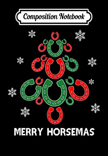 Composition Notebook: Merry Horsemas Horse Pine Tree Animal Lover Fun Xmas Gift, Journal 6 x 9, 100 Page Blank Lined Paperback Journal/Notebook book