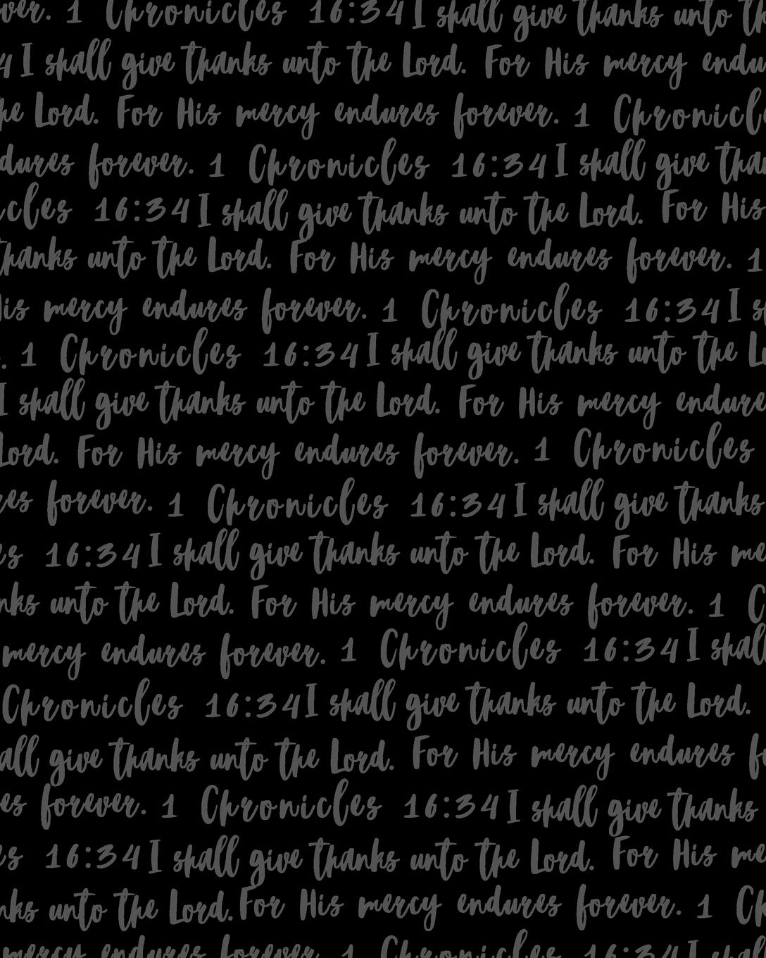 For His Mercy Endures Forever: Gratitude & Prayer Journal Black with Text Lifestyle